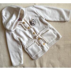 Vintage 90s MiMi Fashion Hoodie Jacket Unisex Size 2T White Fleece Dalmatian Dog